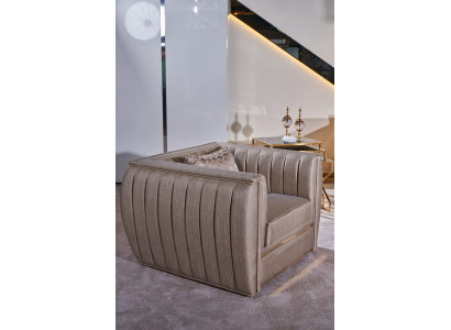 Armchair Design Living room Upholstery Wood Modern Luxury new Color beige