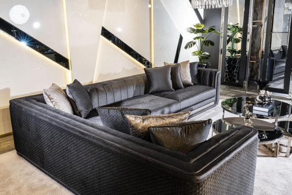Living room Coffee tables luxury design 3 pieces. Wood gray style modern table