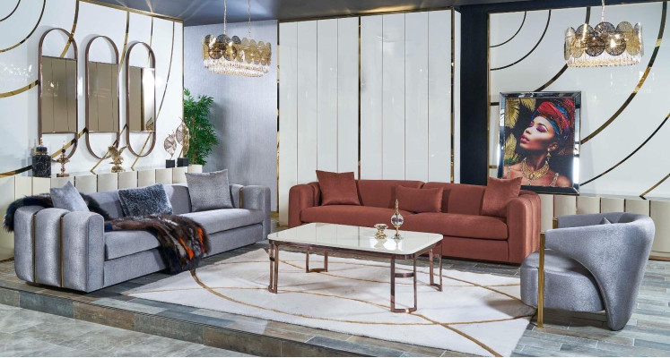 Sofa set 3+3+1 Seat Coffee table Set Sofa Upholstery Couch 4 pieces. set