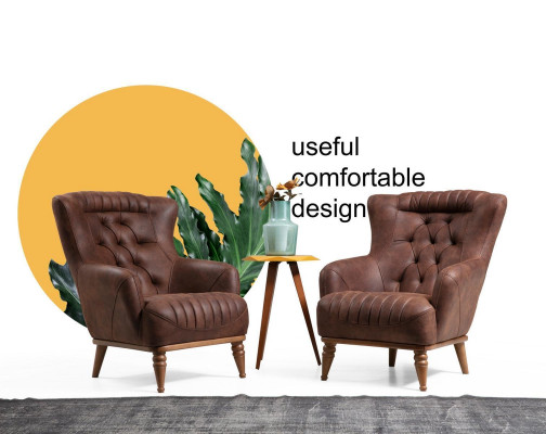 Luxury Furniture Design Armchair Modern Design Armchair Brown Living room new