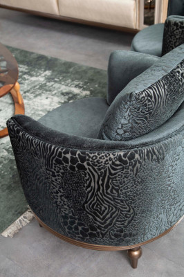 Round Armchair Luxury Upholstery Design Textile 1 Seater Single Seater Furniture Furniture