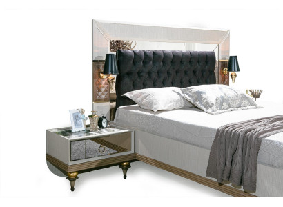Luxury Bed with Glass Elements Double Beds Bed frame Furniture 180x200