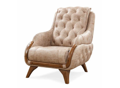 Armchair Seat Classic Design Living room Upholstery Single Seater Leather Style