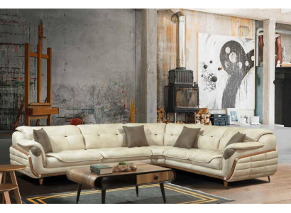 Corner sofa L-shape Textile Luxury Sofa Living landscape Upholstery Couch Couches