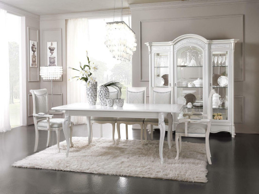 Italian Dining room Furniture Set Dining room Group Display case Table 6x Chairs 8pcs.