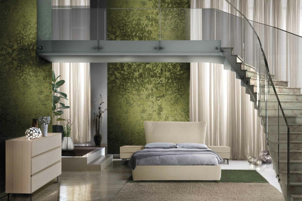 Luxury bedroom set 4 pieces. Bed + 2x Bedside table +Chest of drawers Modern Design Beds