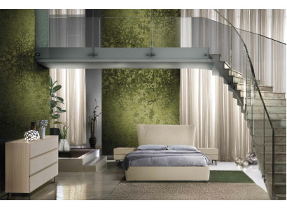 Luxury bedroom set 4 pieces. Bed + 2x Bedside table +Chest of drawers Modern Design Beds