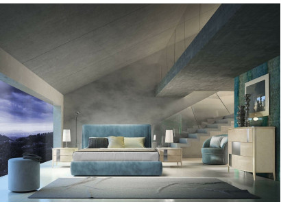 Luxury bedroom set 4 pieces. Bed 2x Bedside table Chest of drawers Modern design beds