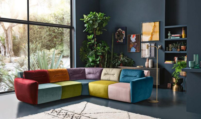 Corner sofa Textile Corner Living landscape Design Corner sofa Sofa Couch Italy Alfitalia