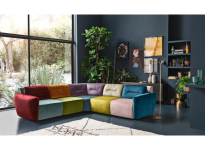 Corner sofa Textile Corner Living landscape Design Corner sofa Sofa Couch Italy Alfitalia