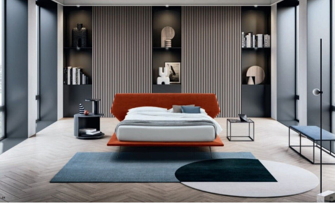 Double bed Beds Design Upholstery Bedroom 200x200cm Modern Wood Bed Italy
