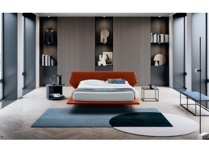 Double bed Beds Design Upholstery Bedroom 200x200cm Modern Wood Bed Italy