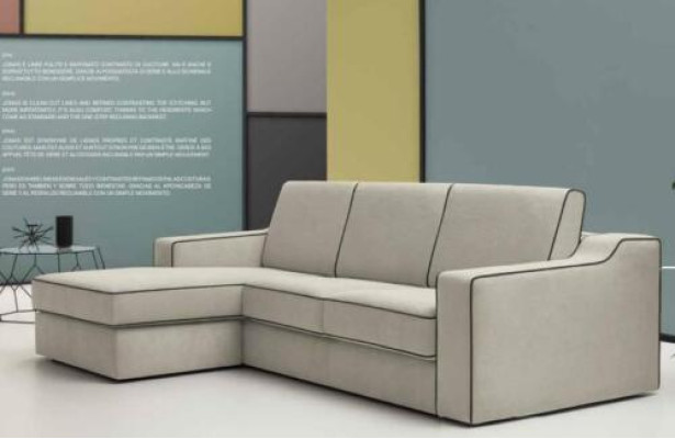 Design Textile Modern Couch Luxury Corner sofa L-shape Furniture Upholstery Beige alfitalia