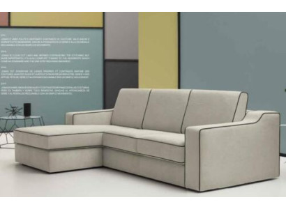 Design Textile Modern Couch Luxury Corner sofa L-shape Furniture Upholstery Beige alfitalia