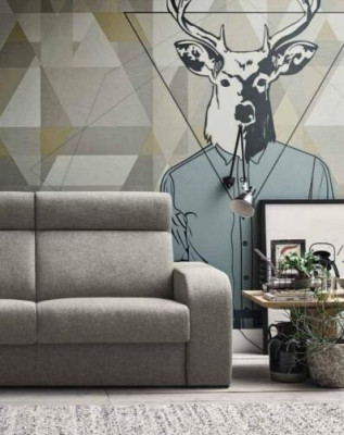 Modern design luxury sofa 2 seater furniture living room design gray textile alfitalia