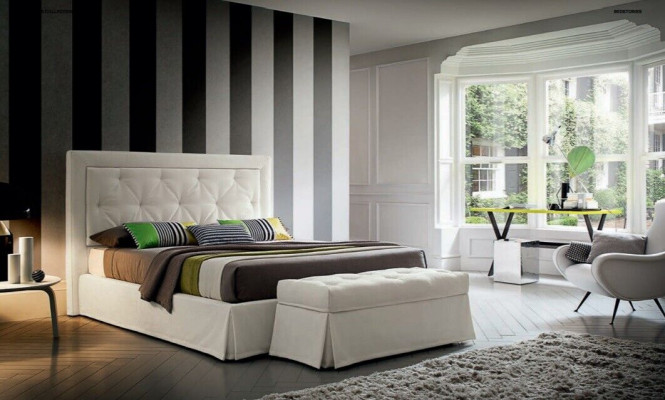Chesterfield Beds 180x200cm Sleep Room Textile Fabric Bed Design Luxury Hotel