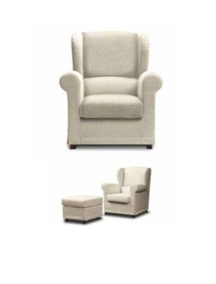 Lounge chair cocktail chair relaxation chair backrest upholstery armchair + stool club chair