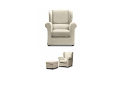 Lounge chair cocktail chair relaxation chair backrest upholstery armchair + stool club chair