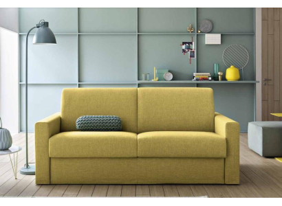 Two-seater designer sofa 2 seater yellow fabric sofa sofa bed Italian furniture