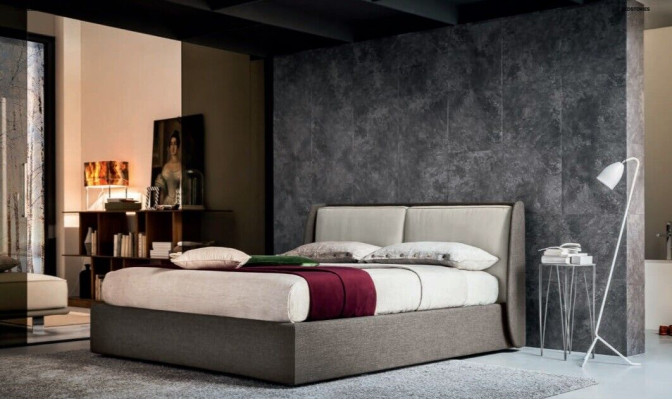 Bed Textile Upholstery Bedroom 180x200 Design Double bed Leather bed Beds new