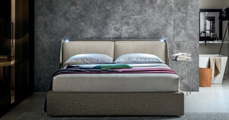Bed Textile Upholstery Bedroom 180x200 Design Double bed Leather bed Beds new