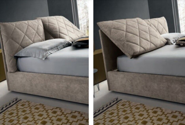 Designer Bed Fabric Hotel Wood Beds Double Sleep Room Luxury Modern Italy