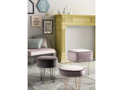 Stool 3x Stool Pouf Puff Seat Pouf Textile Fabric Footstool Ottoman Italy