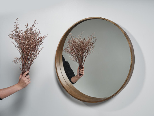 Mirror Classic r Wood Wall mirror Mirror Design Brown Living room new