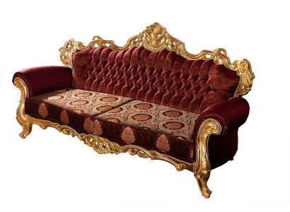 Luxury Three Seater Couch Upholstery Furniture Velvet Baroque Red 3 Seat Sofa new