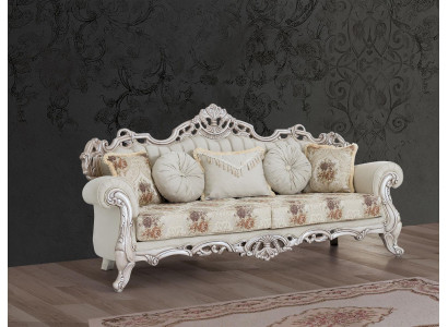 Luxury Three Seater Couch Upholstery Furniture Velvet Baroque Rococo 3 Seat Sofa