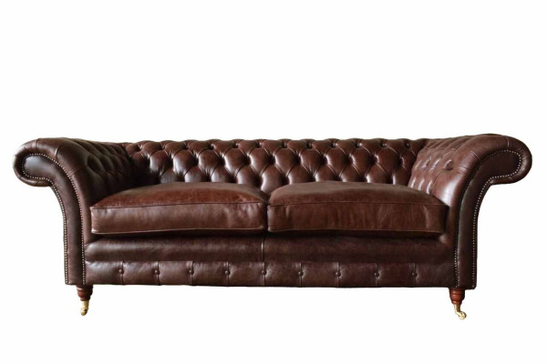 Sofa 3 Seater Couch Upholstery Sofas Couches Living room Chesterfield Leather