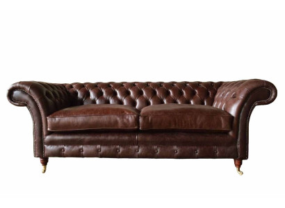 Sofa 3 Seater Couch Upholstery Sofas Couches Living room Chesterfield Leather