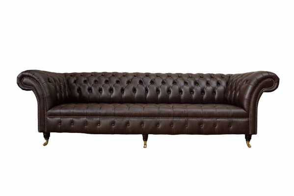 Sofa 4 Seater Chesterfield Couch Luxury 245cm Leather Sofa Couches Furniture
