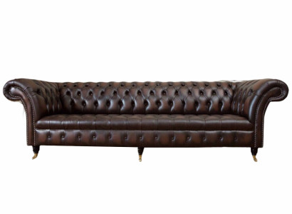 Chesterfield 4 Seater Leather Living room Design Couches Sofa Furniture new
