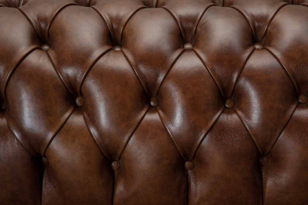 Sofa 4 Seater Luxury Furniture Chesterfield Leather Brown Design Modern Style