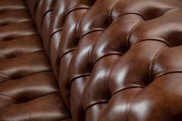 Sofa 4 Seater Luxury Furniture Chesterfield Leather Brown Design Modern Style