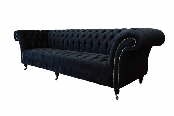 Sofa 4 Seater Chesterfield Upholstery Living room Design Luxury Wood new