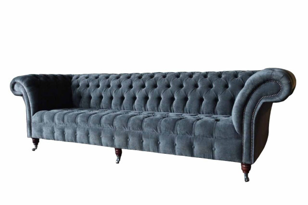 Four Seater Sofa 4 Seater Sofas Modern Gray Design Fabric Chesterfield