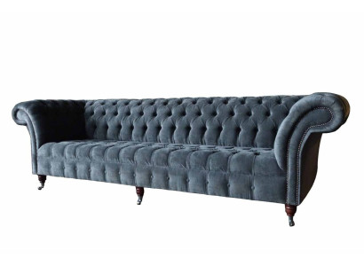 Four Seater Sofa 4 Seater Sofas Modern Gray Design Fabric Chesterfield