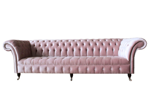 Chesterfield Pink Couch Sofa Upholstery 4 Seater Couches Seat Sofas