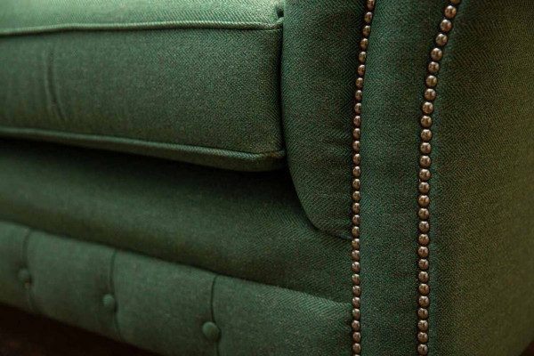 Sofa 4 Seater Green Living room Modern Design Upholstery Fabric Luxury