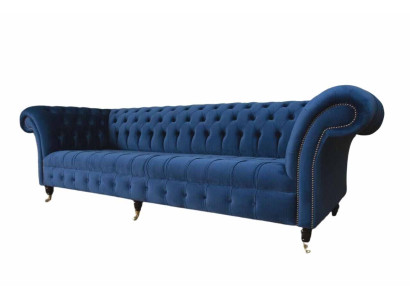 Chesterfield Big Sofa Couch Textile Velvet Upholstery Sofas 4 Seater Couches