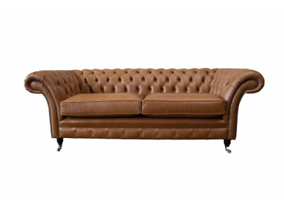 Sofa 3 Seater Leather Sofas Couch Upholstery Living room Chesterfield Three Seater