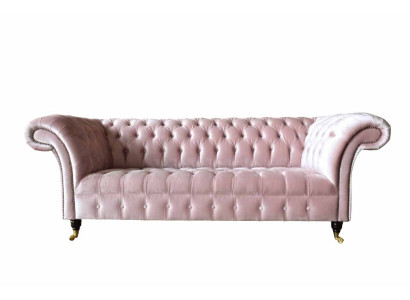 Chesterfield 3 Seater Sofa Fabric Sofa Pink Living room Upholstery Sofas new