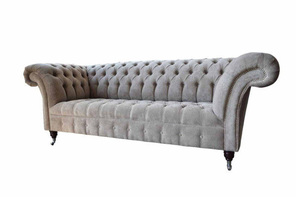 Gray Chesterfield Couch Three Seater Seat Cushion Couches Sofa Furniture new
