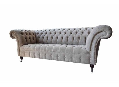 Gray Chesterfield Couch Three Seater Seat Cushion Couches Sofa Furniture new