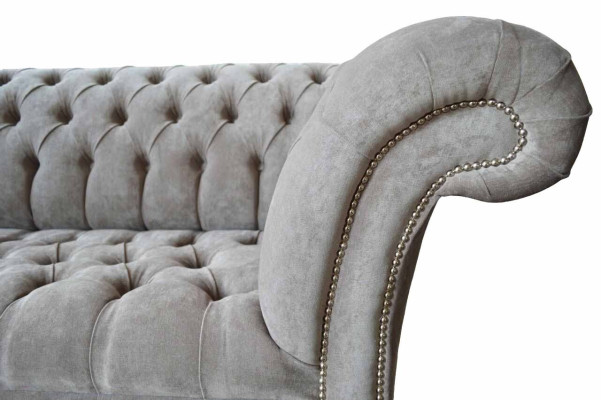 Gray Chesterfield Couch Three Seater Seat Cushion Couches Sofa Furniture new