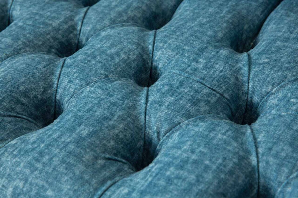 Blue three-seater velvet couch living room couches sofa seating furniture sofa Chesterfield
