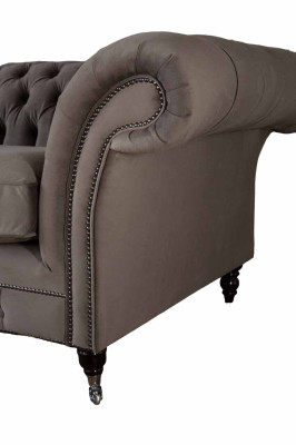 Couches Upholstery Sofas 3 Seat Three Seater Fabric Sofa Chesterfield Gray new