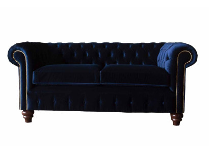 Blue e Chesterfield English Classic r Style Sofa Couch 3 Seat Upholstery 230cm